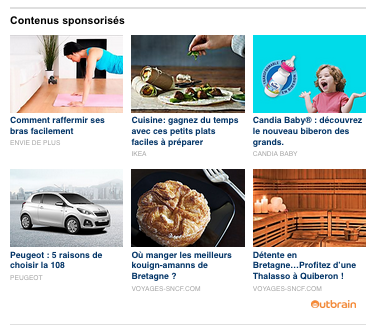 Contenus sponsorisés Outbrain chez lemonde.fr