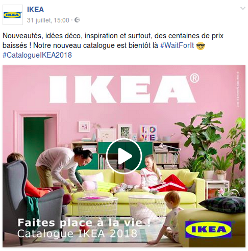 Publication Facebook de la page Ikea France