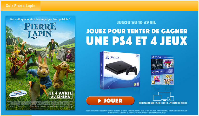 Jeu-concours proposé par la page Facebook de Gaumont.