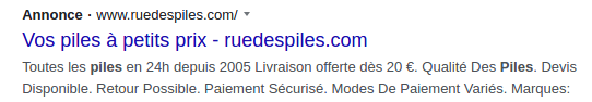 Publicité en ligne sur Google