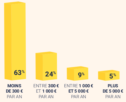 Graphique montant les investissements des TPE et PME pour leur communication en ligne.