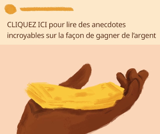 Une mauvaise pratique sur une page Facebook : un post indiquant "cliquez ici pour lire des anecdotes incroyables pour gagner de l'argent"